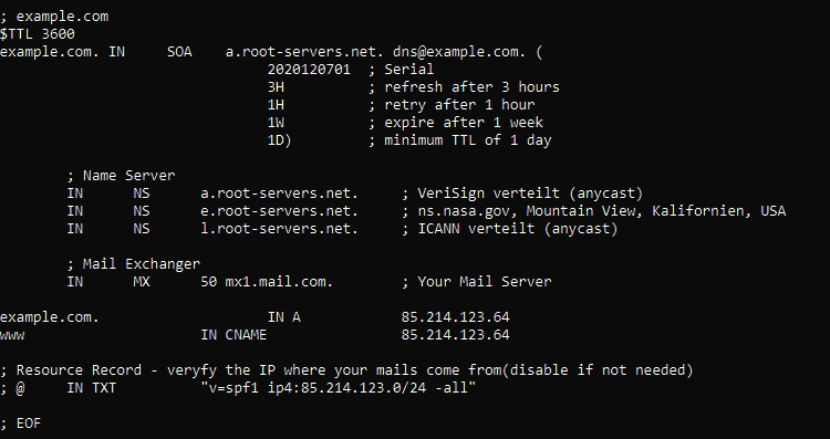 demo dns zone file